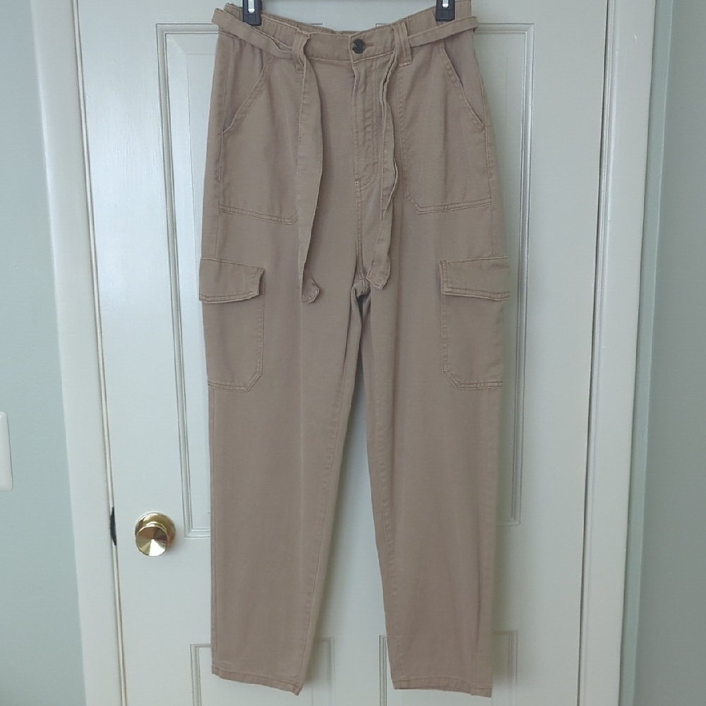a.n.a Beige Cargo Pants Relaxed Fit Lightweight